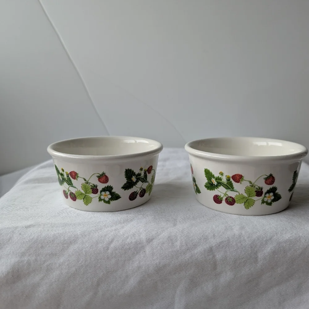 Vintage Portmeirion Summer Strawberries Ramekins Discontinued - 4